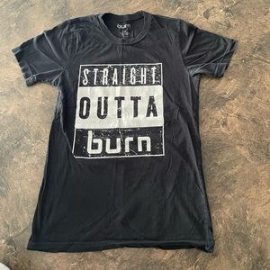 Burn Bootcamp “Straight outta Burn” t’shirt black size small.
